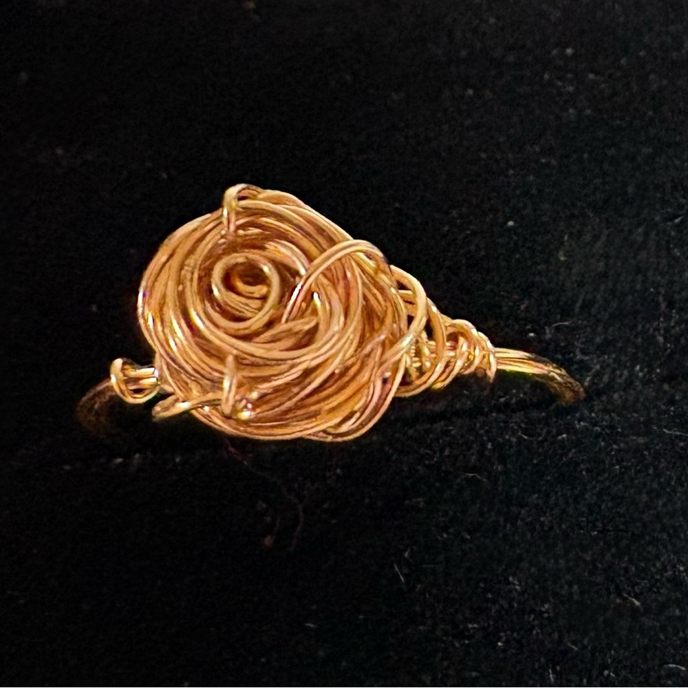 Gold Wire Wrapped Rose Ring